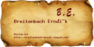 Breitenbach Ernák névjegykártya